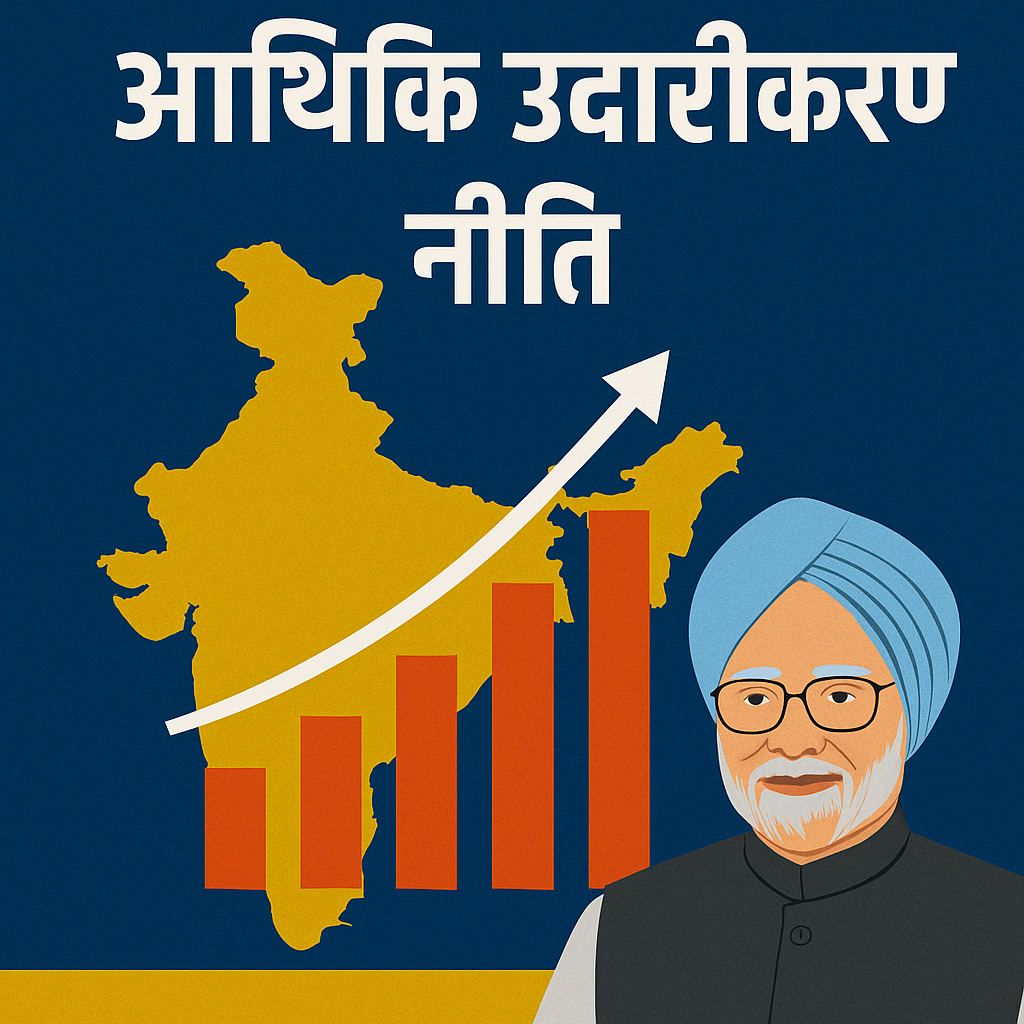 Alt: "1991 की आर्थिक उदारीकरण नीति के तहत भारत में आर्थिक सुधार" Alt: "डॉ मनमोहन सिंह का ऐतिहासिक बजट भाषण" Alt: "भारत का आर्थिक नक्शा 1991 के बाद" Alt: "LPG Reforms Diagram Hindi"